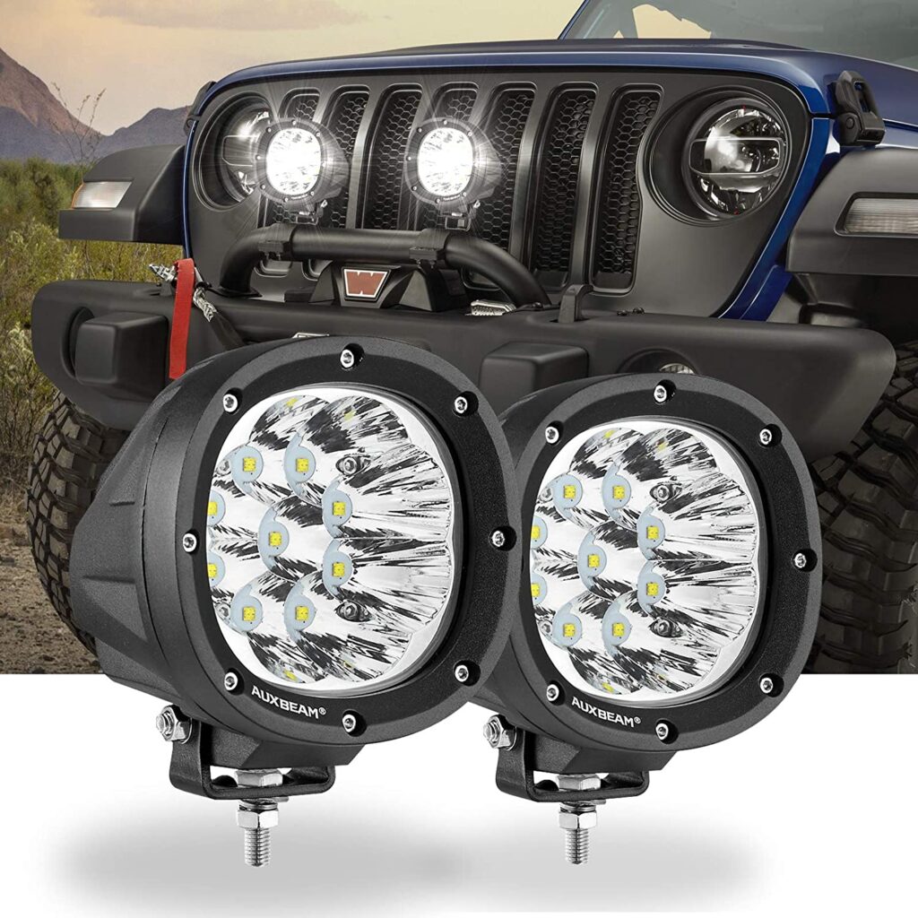 Auxbeam Inch W Round Led Spotlights W Wiring Harness James Oaks