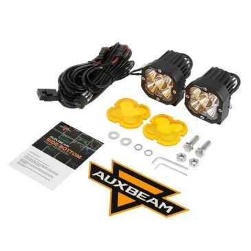 Auxbeam 3-Inch 80W LED Pod Lights With Yellow Covers