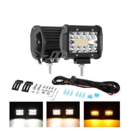 Auxbeam 4-Inch 6-Mode White/Amber LED Lights