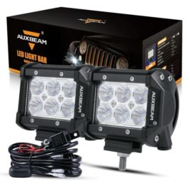 Auxbeam 4-Inch Dual Row Flood LED Pods With Wiring Harness