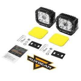 Auxbeam 5-Inch 110W LED Spotlights With Amber Covers