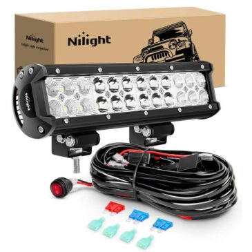 Nilight ZH084 12-Inch 72W LED Light Bar & Wiring Harness Kit